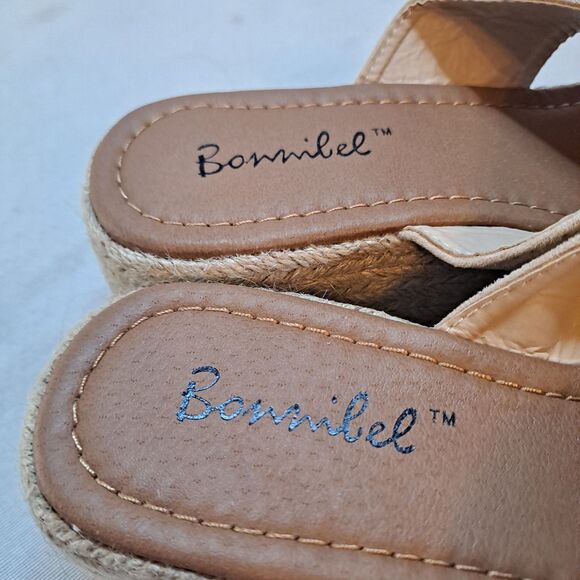 Bonnibel Platform Espadrilles Women’s Size 5.5 Tan Crisscross Slides Sandals - Picture 7 of 10